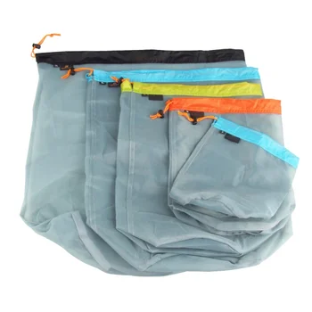 

S-XXL Ultralight Camping Sports Mesh Drawstring Storage Bag Hiking Climbing Stuff Sack Drawstring Laundry Bag New