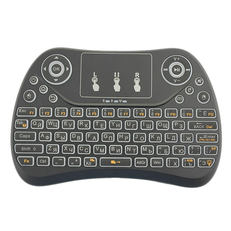 

T2-C Wireless Russian Keyboard With Multimedia Remote Control Flying Mouse Keyboard 2.4Ghz Usb Rechargeable Android Remote Contr