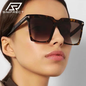 

SIMPRECT Oversized Sunglasses Women 2020 Luxury Brand Designer Square Sunglasses Retro Vintage Big Sun Glasses Shades For Women