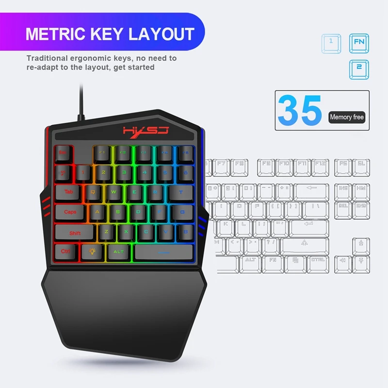 HXSJ V100+ A866 клавиатура мышь набор 35 клавиш мини USB Проводная клавиатура+ мышь компьютерная игровая мышь для Pro Gamer