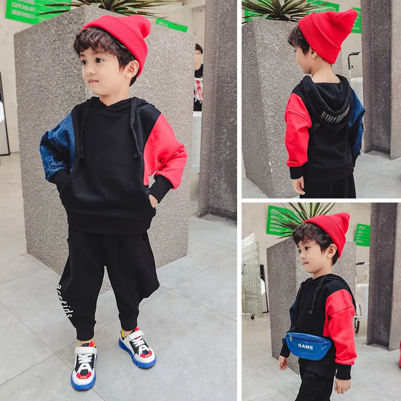 

Childrenswear BOY'S Autumn Clothing Set 2020 New Style Children Children Spring And Autumn Sports Hoodie Two-Piece Set Korean-st