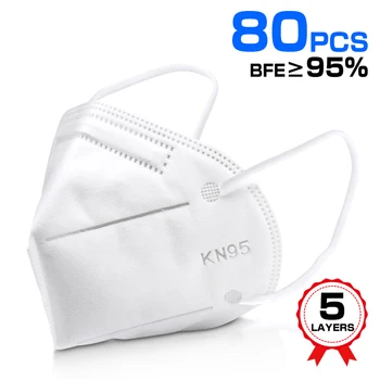 

Fast delivery Hot Sale 5-layer mask 80pcs Face Mouth Masks Non-woven Disposable Anti-Dust Masks Earloops Masks