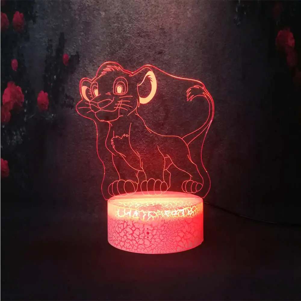 

Luminous Amore Creative Boy Birthday Gift LED Bedroom 3D Flash Nightlight RGB Bedside Plug Energy Save Lion King Simba Desk Lamp