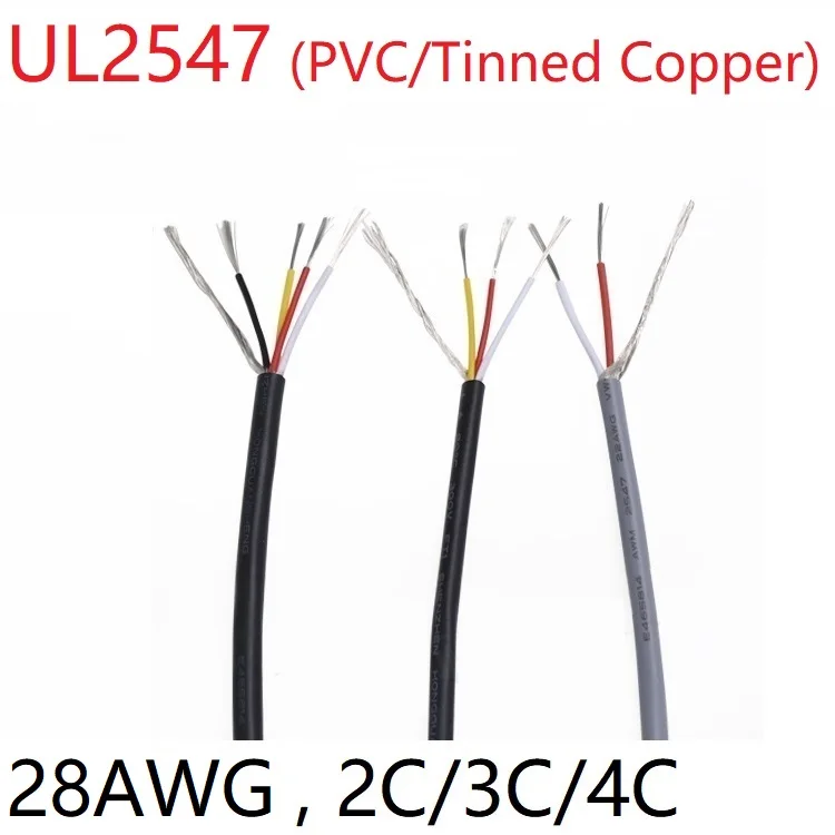 28AWG UL2547 экранированный Сигнальный кабель с ПВХ изоляцией 2 3 4 5 дюймов|control cable|cable