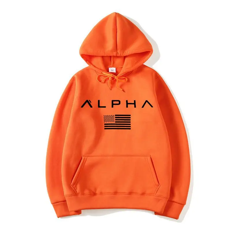 Осень новое поступление высокая Alpha Industries спортивная одежда с принтами Мужская толстовка хип-хоп мужской пуловер с капюшоном одежда с капюшоном