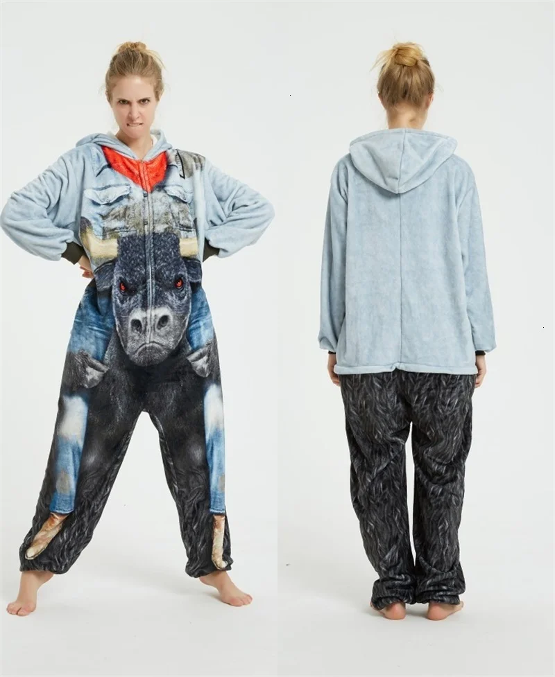 Rogue Rabbit Kigurumi Onesie пижамы для взрослых женщин с животными фланелевые костюмы пижамы цельный зимний комбинезон Пижама для косплея