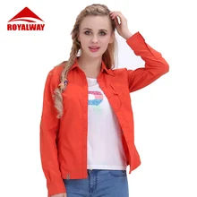 Royalway, для кемпинга, пешего туризма, Женская рыболовная рубашка с длинными рукавами, дышащая, быстросохнущая, с УФ-излучением, многофункциональные рубашки RIL7033