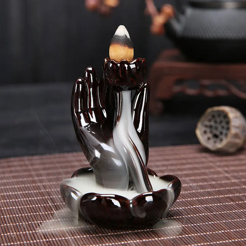 Ceramic Smoke Backflow Incense Burners Tower Incense Censer Base Creative Decoration Aromatherapy Supplies Home Decor jj0101