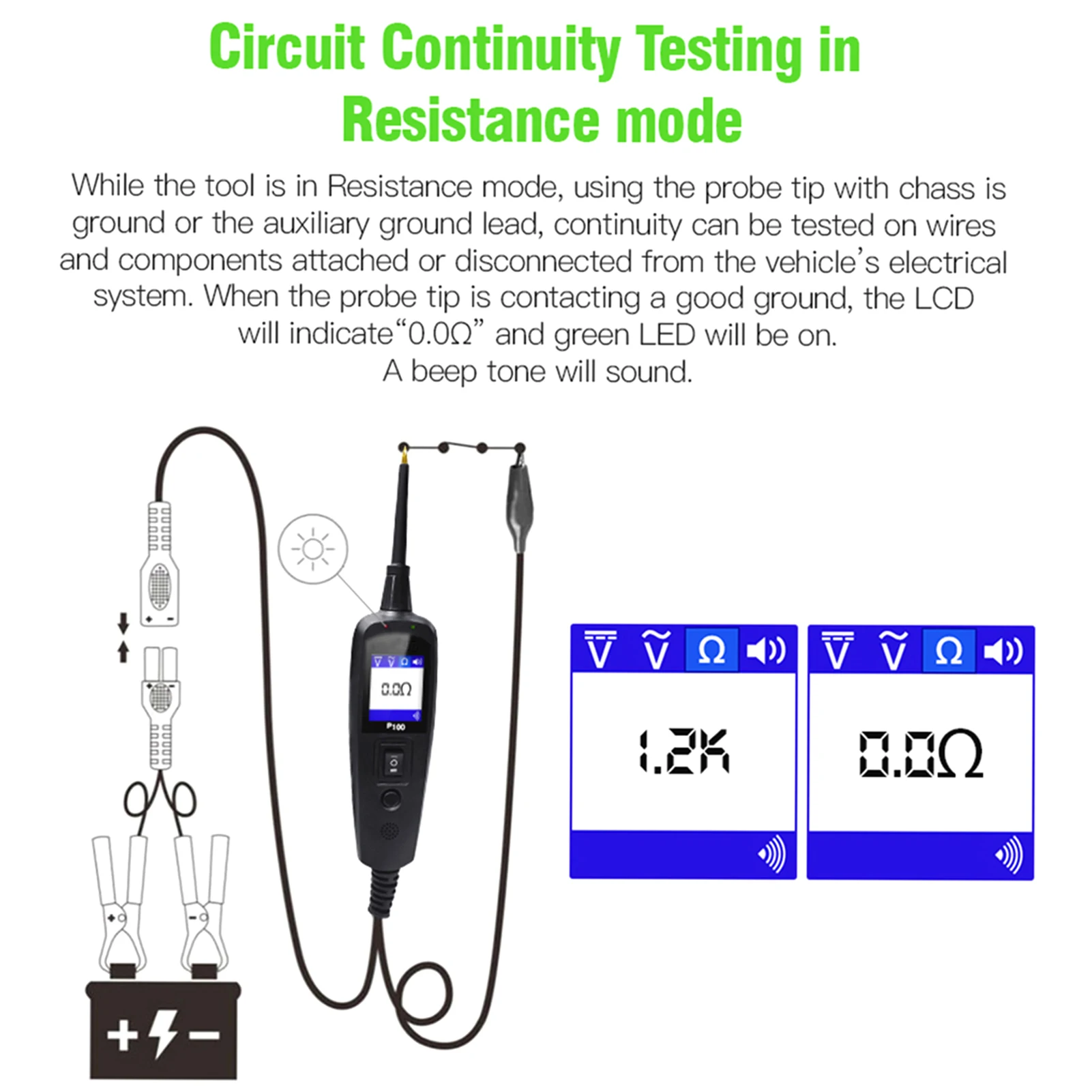 Multifunction TopDiag P100 Original Automotive Electrical Circuit System Tester for Cars and Trucks 0V-70V