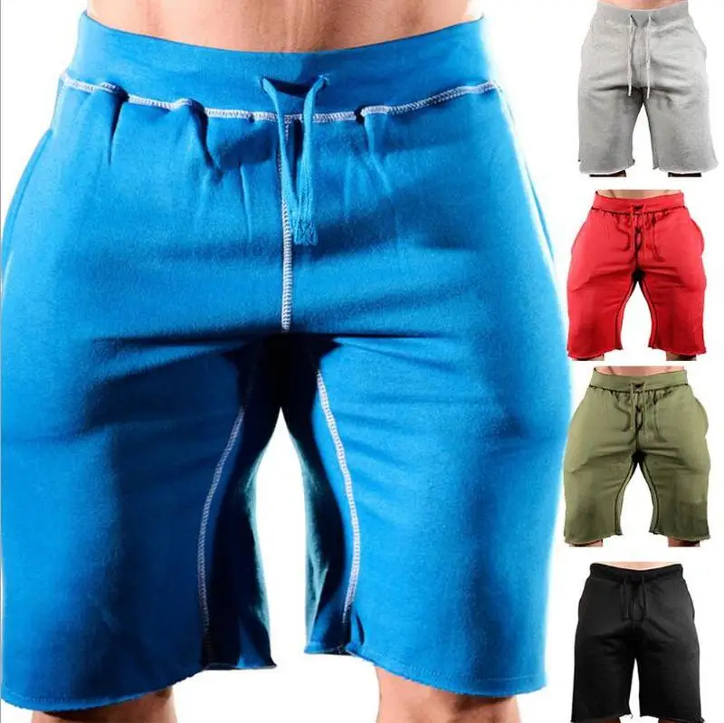 Спортивные мужские летние шорты для фитнеса, модные шорты для пробежки, для тренировок, фитнеса, одноцветные, простые шорты