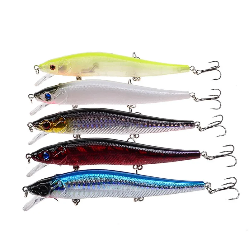 

Artificial Sinking Plastic Hard Bait 5Pcs/set 3D Simulation Eyes 11.5cm/14.5g 6# With Sharp Treble Hook Wobblers Bionic Bait Sea