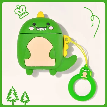 

Cartoon Cute Dinosaur Wireless Earphone Case For AirPods 1/2 Silicone Charging Headphones Case For Air Pods 1/2 Protective Cover