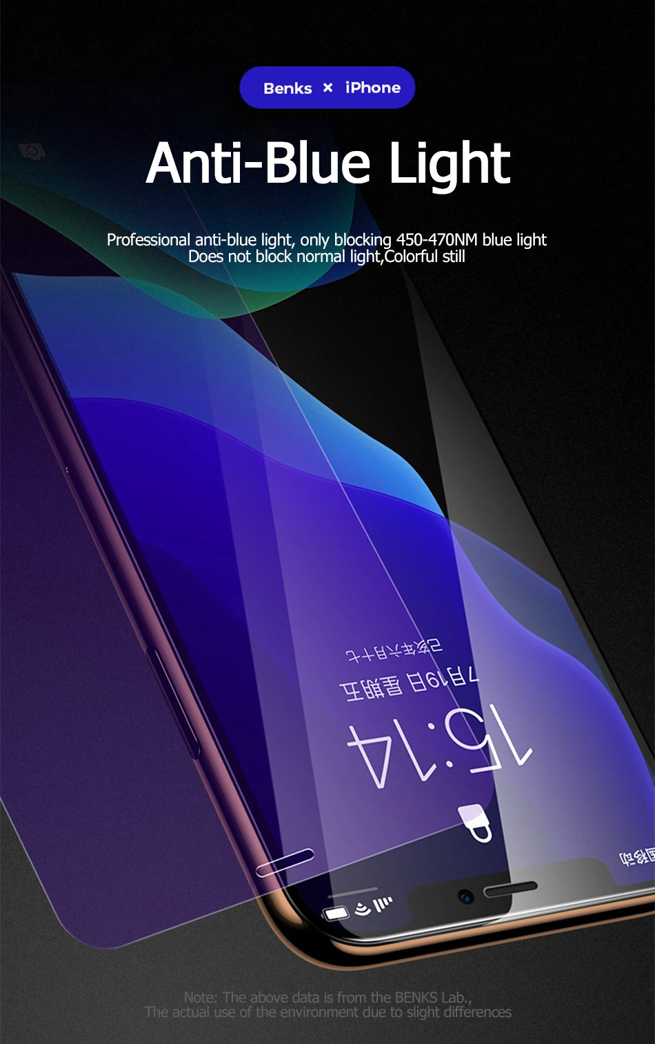 Benks OKR Tempered Glass Film 0.3mm For iPhone 11 Pro Max Full Cover Anti Blue Screen Protector AGC 9H Bubbles Free Glass Front (12)