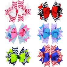 Europe And America Children Wave Bow Barrettes Girls Handmade Hair Accessories Headdress Foreign Trade Supply of Goods Hot Model