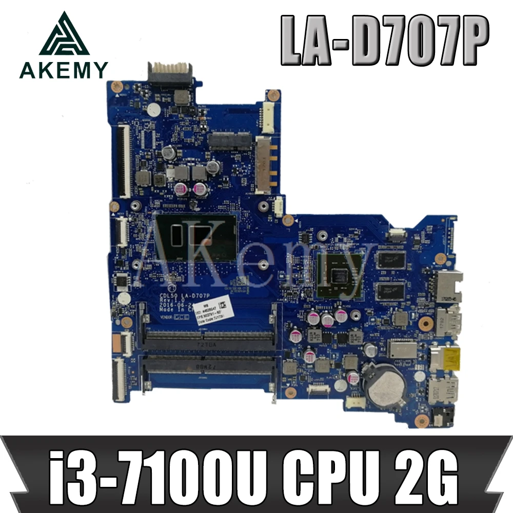^*Best Offers For 903787-601 903786-501 903786-001 Laptop Motherboard For HP 15-AY 15-AY180TX With i3-7100 CPU LA-D707P 100% fully tested