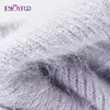 ENJOYFUR Women Winter Knitted Hats Natural Angola Wool Cuffed Dome Cap For Female Fashion Stretch Casual Brand Beanies Gorro 5