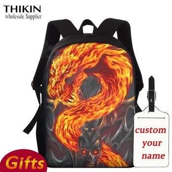 

THIKIN 3D Animal Printing Backpack Boys School Bag Cool Style Backbag Travel Rucksack Fashion Book Teenage Bag Custom Sac A Dos