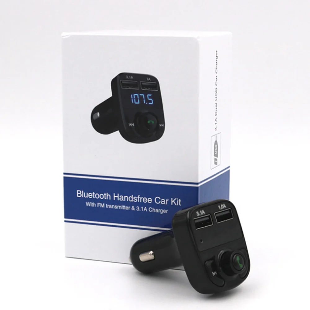Беспроводной Bluetooth автомобильный комплект свободные руки fm-передатчик MP3-плеер двойной USB зарядное устройство