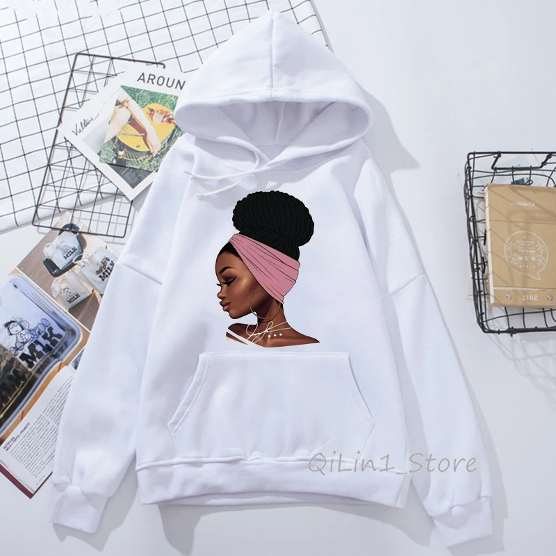 42478M Melanin poppin Толстовка vogue kawaii Black Girl принт Женская толстовка хип хоп рок толстовки женская уличная толстовка одежда - Цвет: 42478M