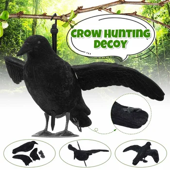 

Flocking Crow Hunting Decoy Scare Scarecrow Realistic Garden Yard Bird Repeller Waterproof Decoration Supplies Scarer