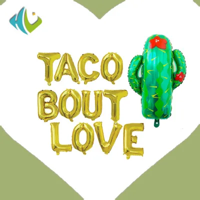 TACO BOUT LOVE G Мексиканская фиеста тематическая вечеринка на день рождения украшения для детей из фольги кактус Taco Bout a вечерние Детские Taco Bout Love воздушный шар Globos Ball - Цвет: TACO BOUT LOVE G