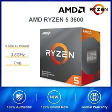 AMD Ryzen 5 3600 R5 3600 3,6 ГГц 6-ядерный 12-нить Процессор процессор 7NM 65 Вт процессор разъем AM4 Рабочий стол с вентилятором