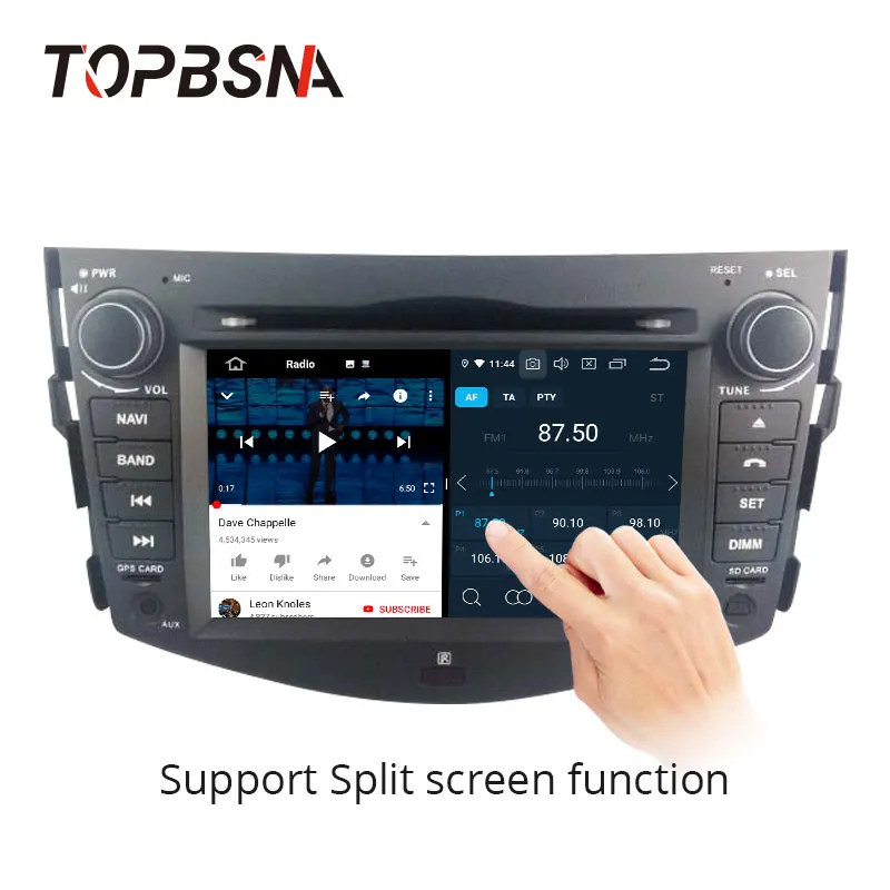 Sale TOPBSNA IPS Android 9.0 Car DVD Player For Toyota RAV4 Rav 4 2007-2011 GPS Navi Stereo 2 Din Car Radio Octa cores 4G+64G Auto SD 1