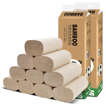 

16 Rolls Toilet Paper 4 Layers Bamboo Pulp Easy Dissolution Bath Tissue Coreless #