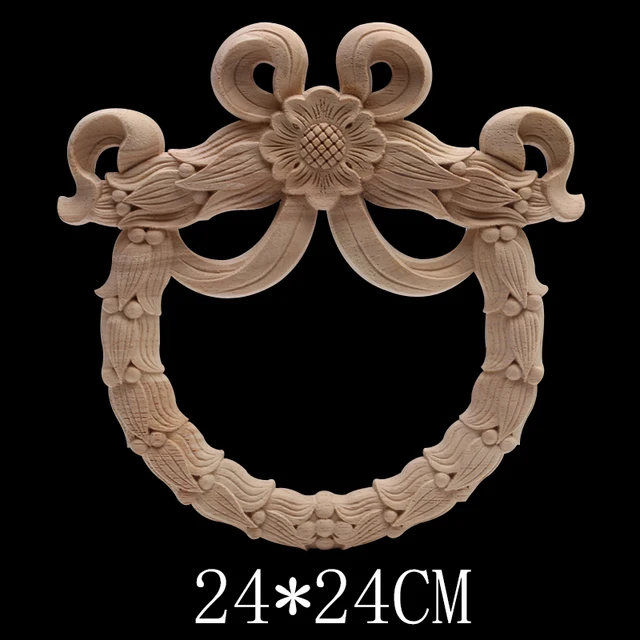 European Retro Floral Rose Wooden Furniture Decoration Accessories Cabinet Wood Decal Wood Craft Wood Applique Onlay Unpainted B138-6