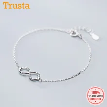 Trusta продукт 925 пробы Серебряный сладкий браслет со знаком бесконечности 16 см+ 3 см для модных женщин Свадебные украшения подарок DS1900