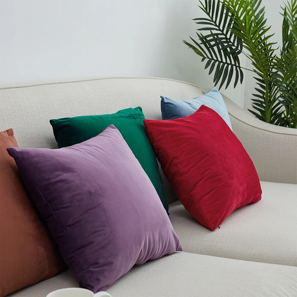 Free Shipping 40/45/50/55/60cm Throw Pillow Case Holland Velvet Dyed Cushion Cover HT-PHVDC-A | Дом и сад