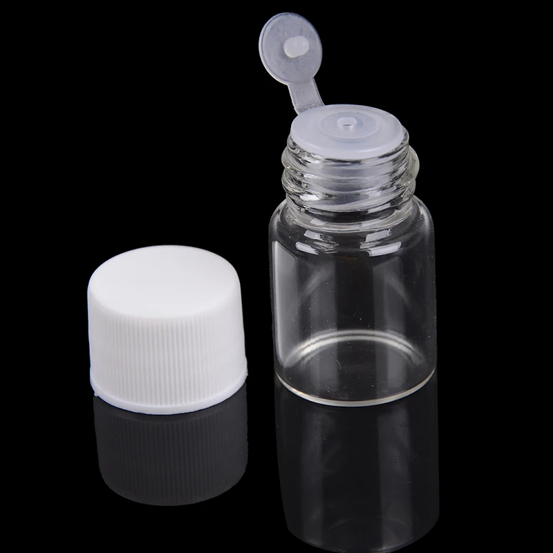 5ml Mini Glass Bottles Leakproof Screw Cap DIY Clear Empty Glass Jars Containers Mini Portable Black White
