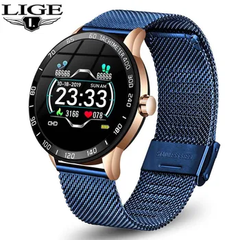 

LIGE 2020 New Smart Watch Waterproof Sports Smartwatch fitness Tracker Heart Rate Monitor Blood Pressure Functions For Women men