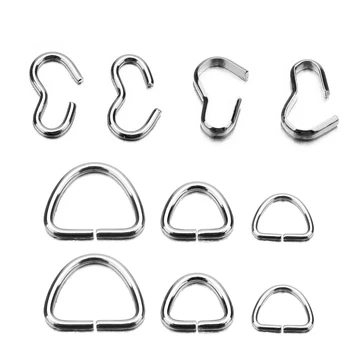 

100 pieces Loops Jump Ring Bracelet Necklace Making Connector Stainless Steel B-Shape Clasps Charms Bracelet Jewelry DIY