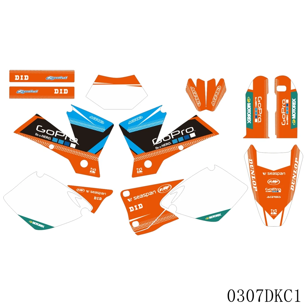 Полный Графика наклейки на мотоцикл фон заказ с номером для KTM SX EXC EXC-F 125 250 300 450 525