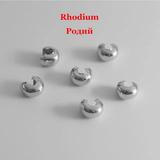 100pcs Open Crimp Beads Covers Crimp End Beads Stopper Spacer Beads For DIY Jewelry Making Findings Supplies quetschperlen Rhodium