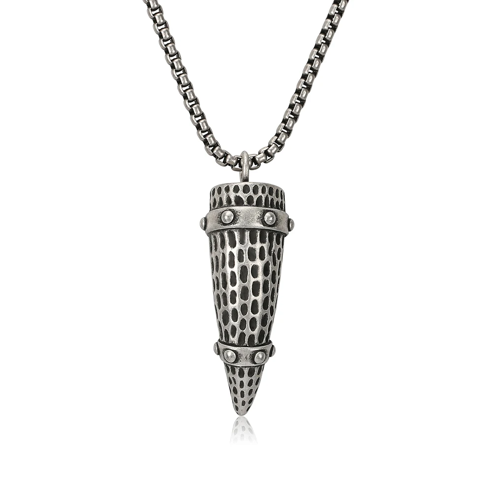 

BOFEE Punk Necklace Pendant Wolf Tooth 316L Stainless Steel Charm Chain Choker Vintage Cool Male Fashion Jewelry Gift Women Men