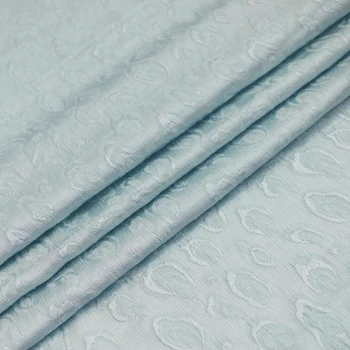 

100cm*105cm Silk Wool Fabric Soft Jacquard Suit Textile Elegant Blue