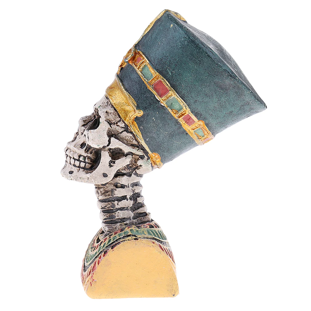 Ancient Egyptian Pharaoh Figurine Resin Skull  Statue Collectible