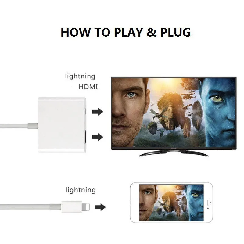  Doitop Adattatore Av Digitale per Ios per Hdmi 1080P Audio Hd Video Converter Cavo per Iphone Ipad 