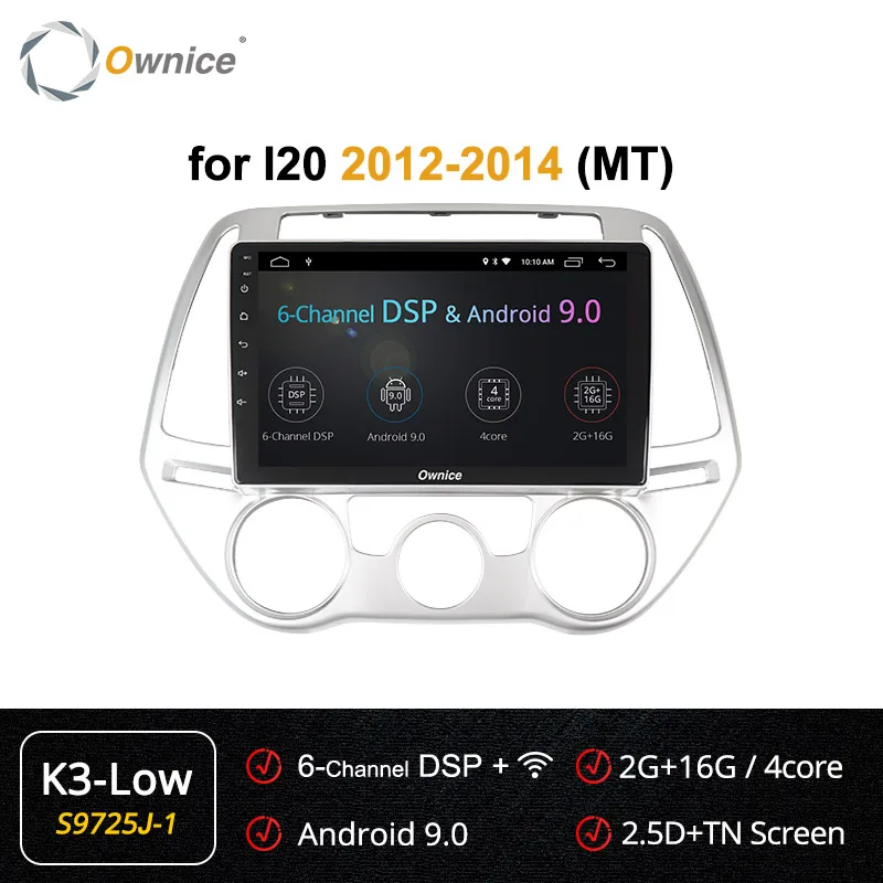 S9725-1 K3 LOW Ownice Android 9,0 360 панорама DSP gps навигация радио для hyundai i20 Руководство A/C 2012- K3 K5 K6 4G LTE SPDIF головное устройство - Цвет: S9725-1 K3 LOW
