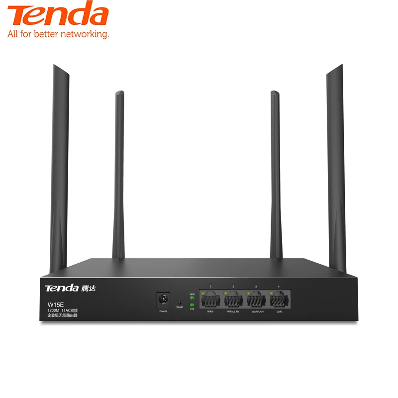 Tenda W15EV2.0 AC1200M Беспроводной Wi Fi роутер с 2 4G/5G поддержка vpn сети L2TP двухдиапазонный