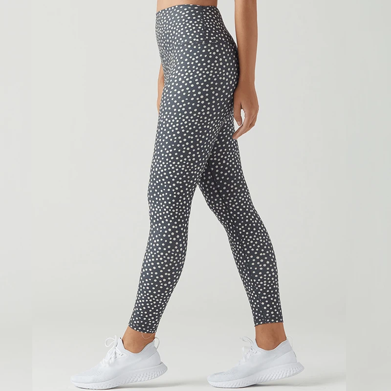 

EOEODOIT Fashion Dots Print Fitness Leggings Women Sport Wear High Waist Bodybuilding Pants Stretch Quick Dry Bottoms