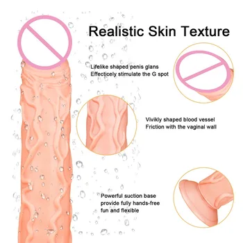Huge Dildo Super Long Soft Realistic Penis Dick Dildo Female Masturbator Silicone Suction Cup Dildos for Women xxl Dildo Strapon 4