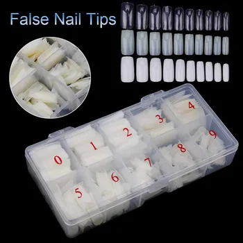 Najtaniej 500 Sztuk/pudło Tipsy Sztuczne Pełna Pokrywa Akrylowe Fałszywe Paznokcie Wyczyść/naturalne/biały Francuski żel Narzędzie Do Manicure DIY