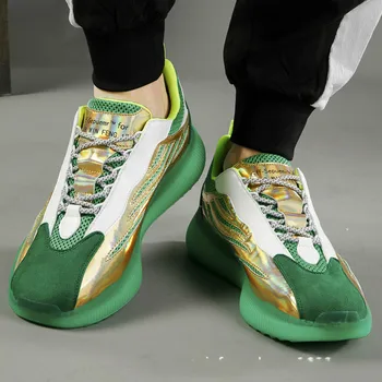 

Autumn Hip Hop Street Casual Shoes Men Fashion Sports Chunky Sneakers Walking Footwear Mesh Dancing Gear Shoes Tenis Masculino