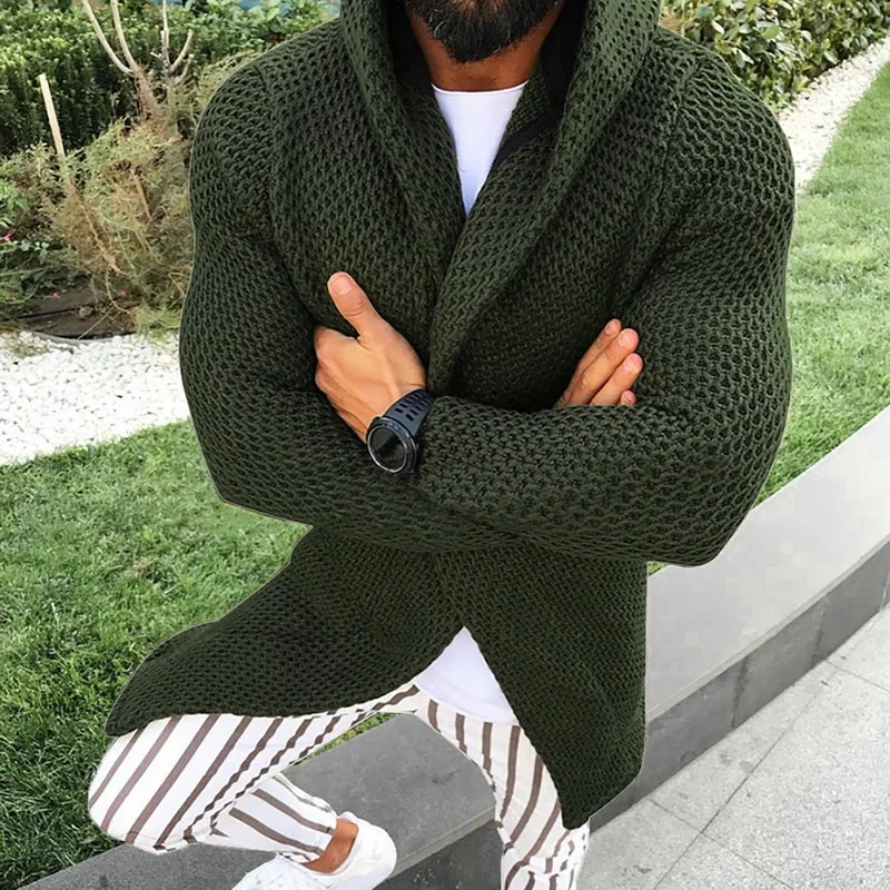 Mens Sweater Coat Spring Open Stitch Casual Sweatercoat Tricot Cardigan Masculino Male Autumn Hoodies Knitted Overwear Hombre