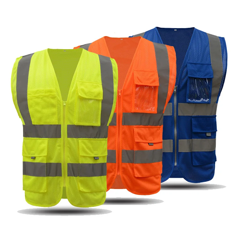 Mens Safety Reflective Warning Vest High Visibility Work Waistcoat Security Protective LOGO Printing | Мужская одежда