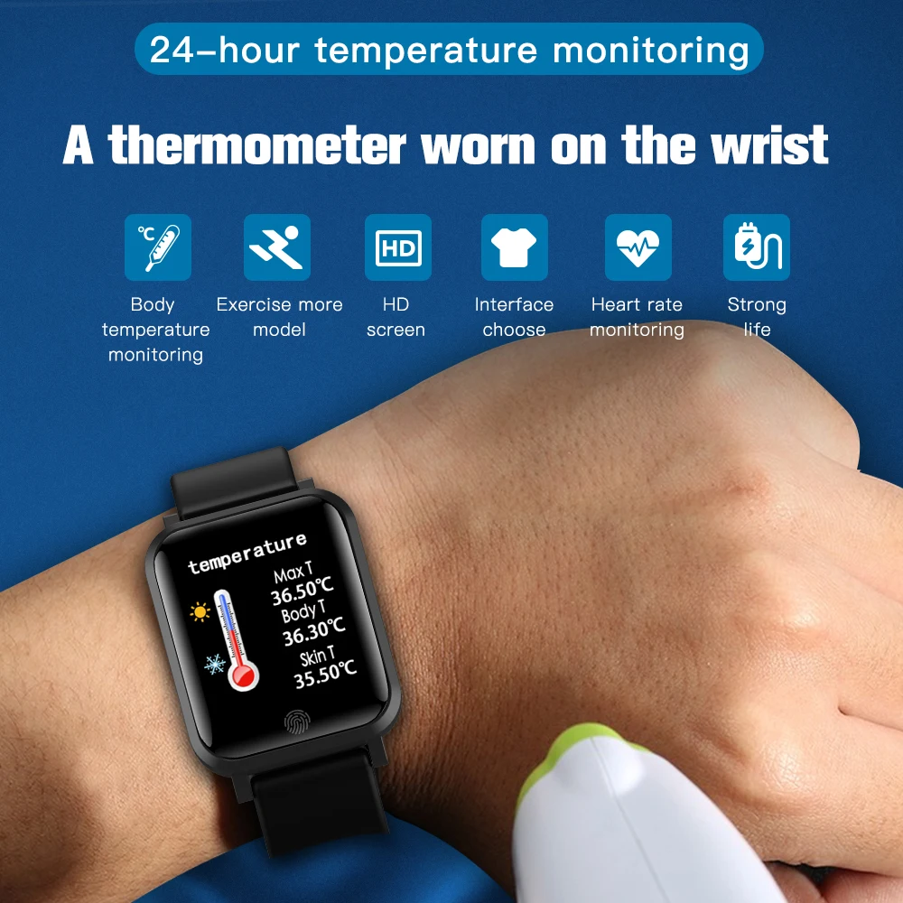 

2020 New Smart Watch Body Temperature Measurement Smart Watch QHYF F29 Heart Rate Monitoring Fitness Sport Smartwatch