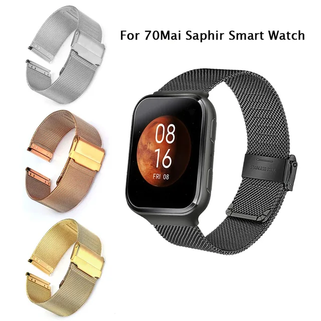 Edelstahl Milanese Strap für 70mai Smart Uhr Ersatz Band Armband für 70Mai Saphir Armband Uhr Gürtel Metall